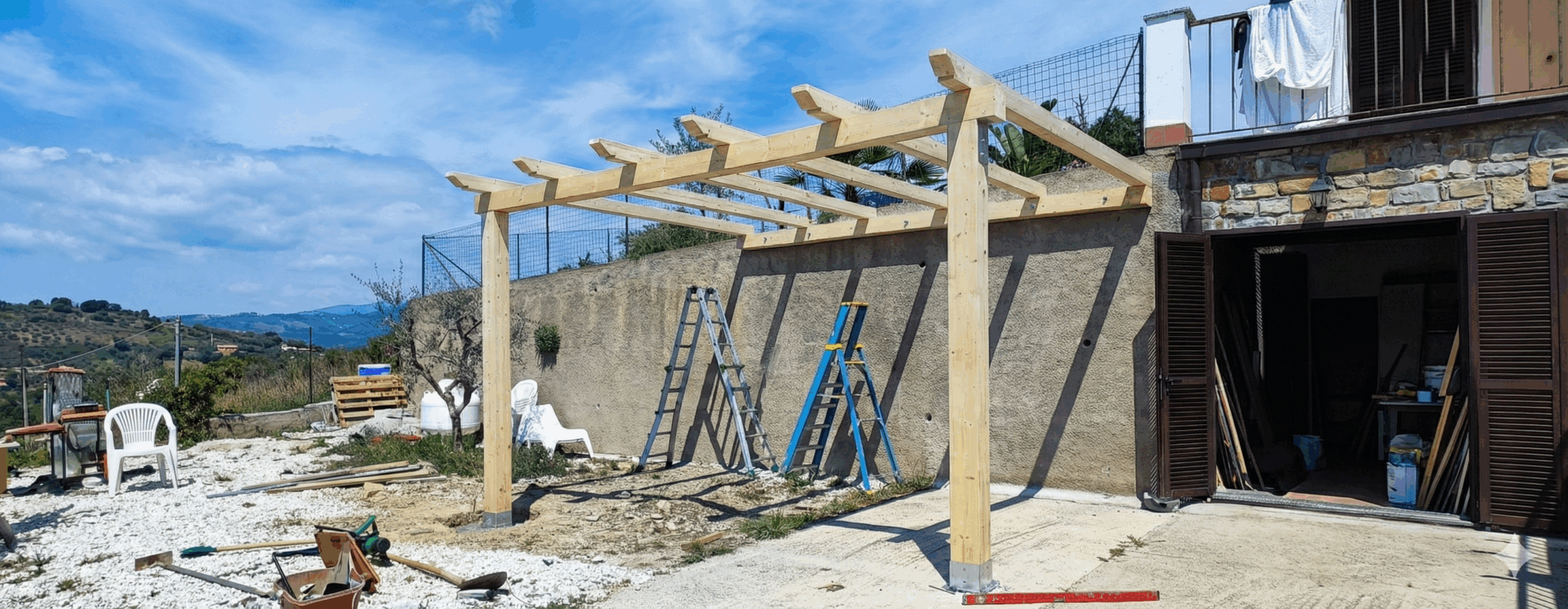 Pergola in legno entroterra Imperia